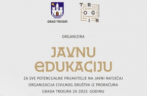 Javna edukacija za sve potencijalne prijavitelje na Javni natječaj organizacija civilnog društva iz Proračuna Grada Trogira za 2023. godinu