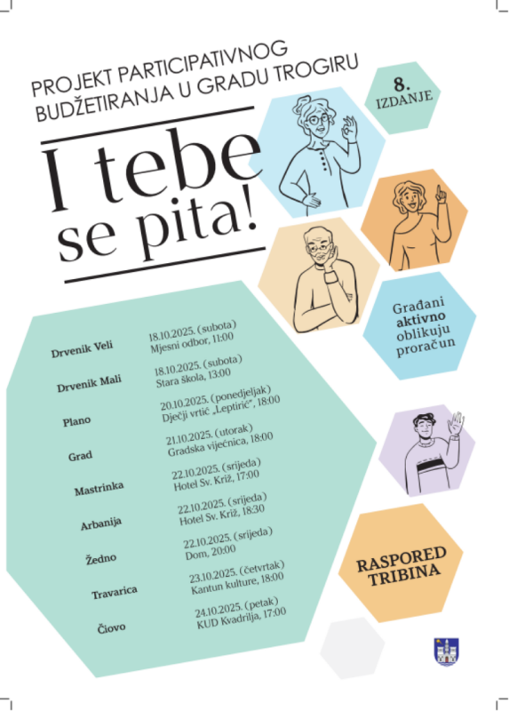 Raspored tribina projekta "I tebe se pita!"